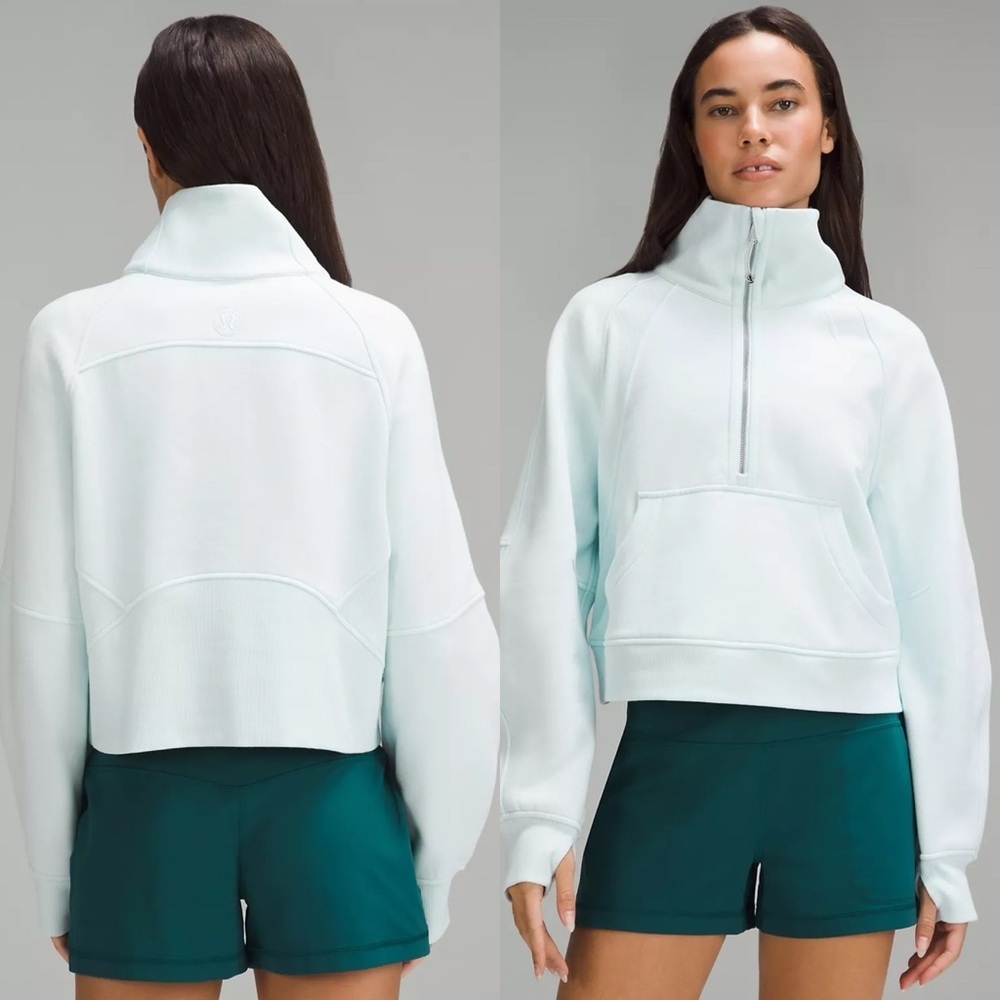 NWT Lululemon Scuba Oversized Funnel-Neck Half Zip in Sheer Blue Size XS/S